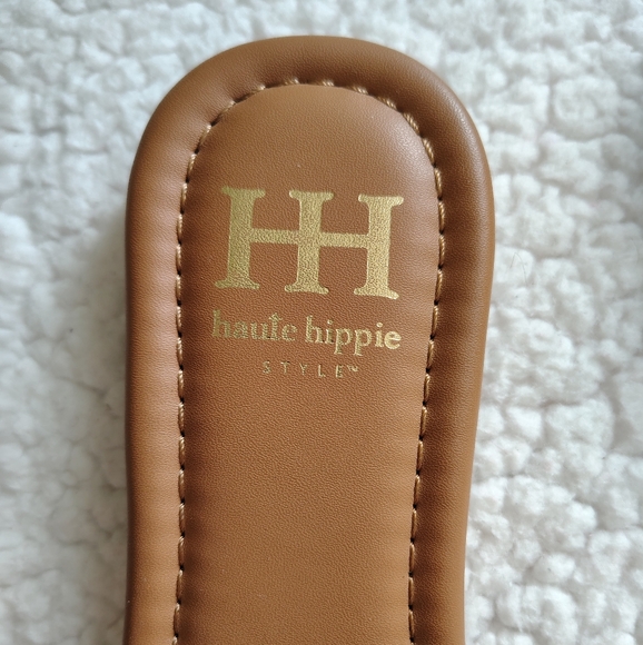 *NWOT* Haute Hippie Women's Size 7.5 Pink White Tan Slip-on Sandals Knit Design - Picture 3 of 6